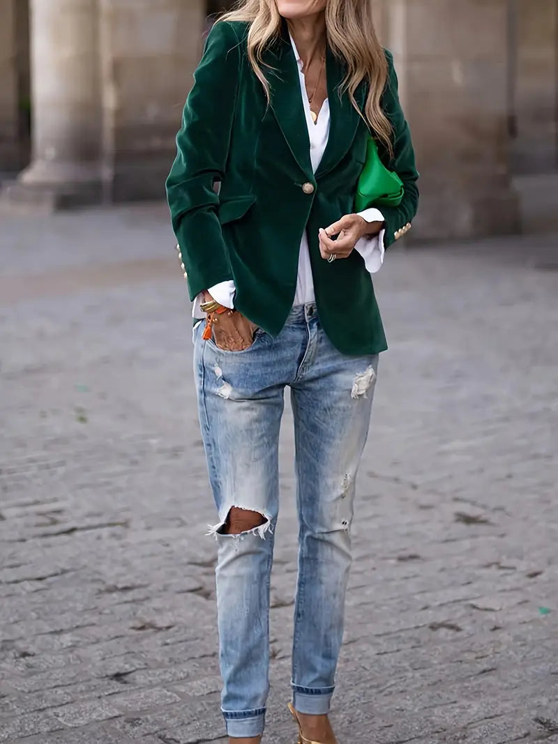 Savannah™ - Blazer en Velluto Elegante