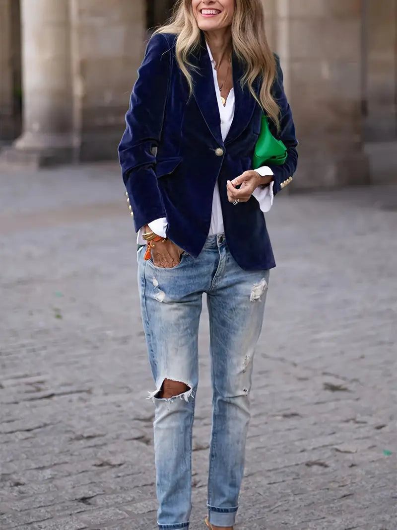 Savannah™ - Blazer en Velluto Elegante