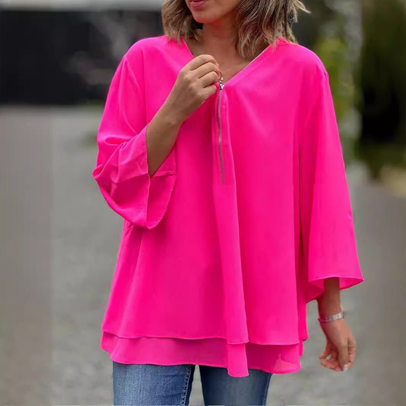 Lorelai | Blusa de Chiffon con Zip
