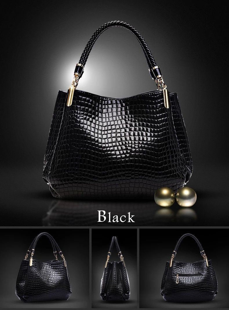 Isabella™ Eleganza Duradera | Bolso de Mano con Estampado de Cocodrilo Elegante