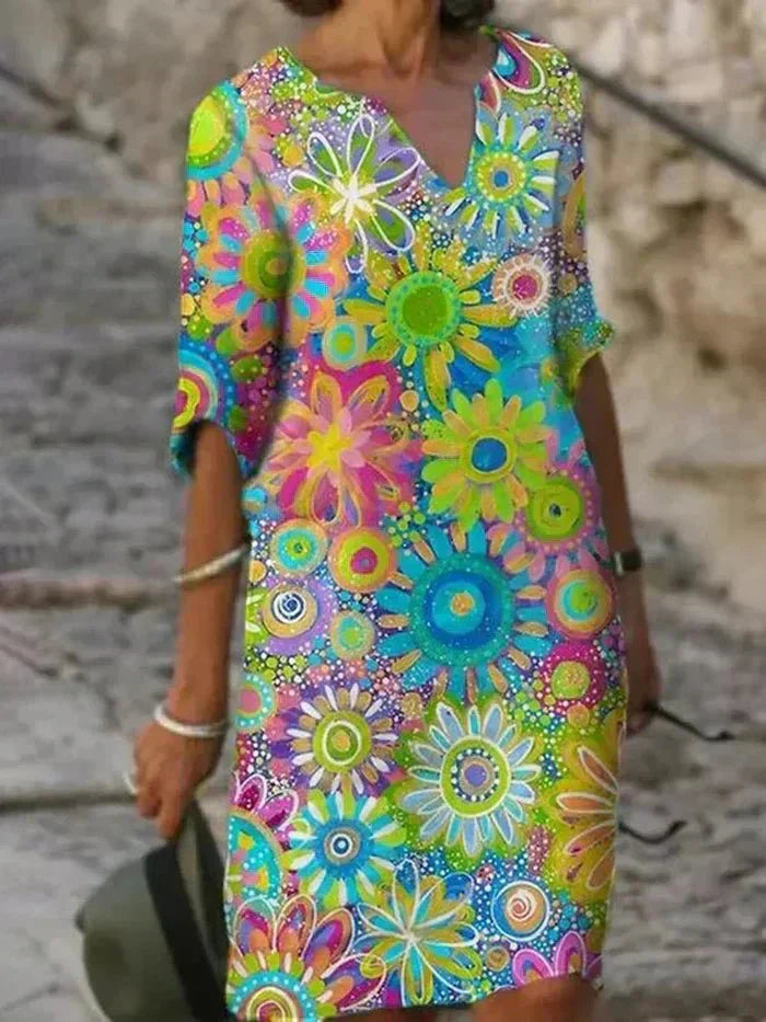 Nira | Vestido Midi Floral Vivo
