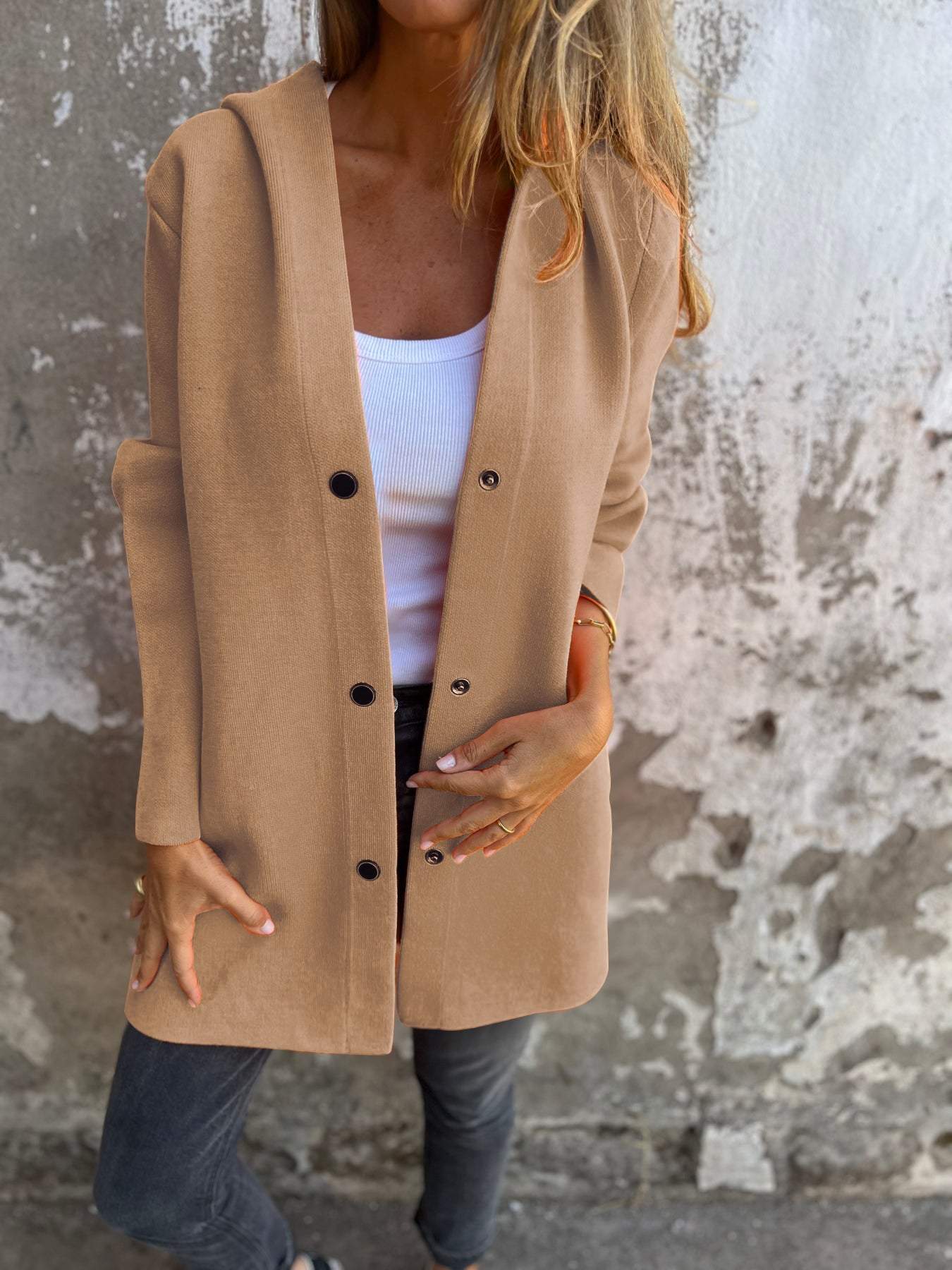 Scarlett™ - Chaqueta con Capucha Casual de Un Botón