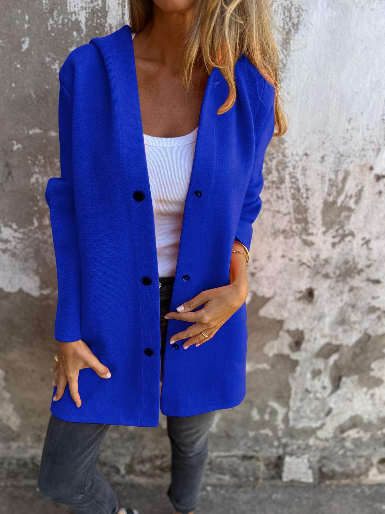 Scarlett™ - Chaqueta con Capucha Casual de Un Botón