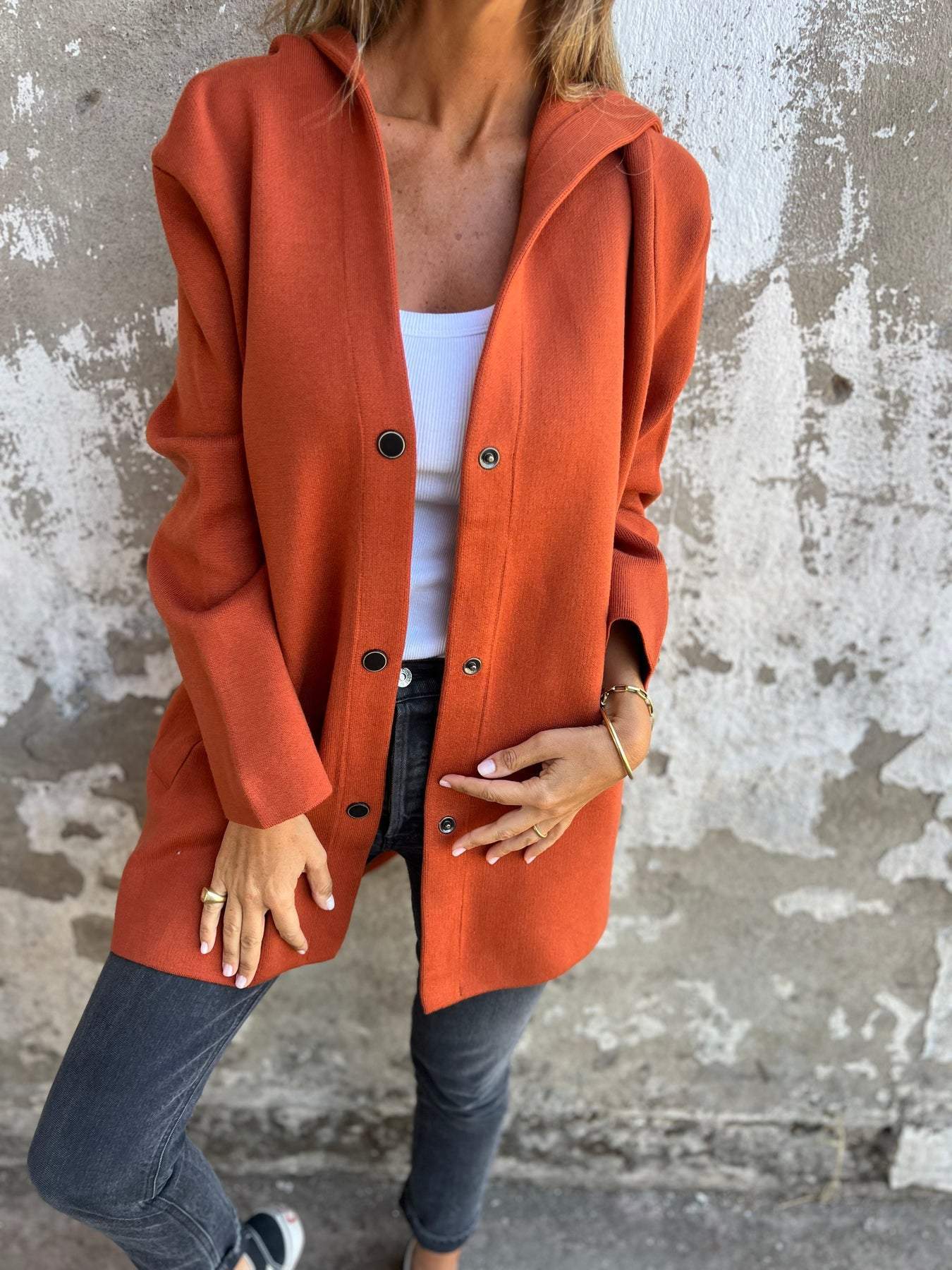 Scarlett™ - Chaqueta con Capucha Casual de Un Botón