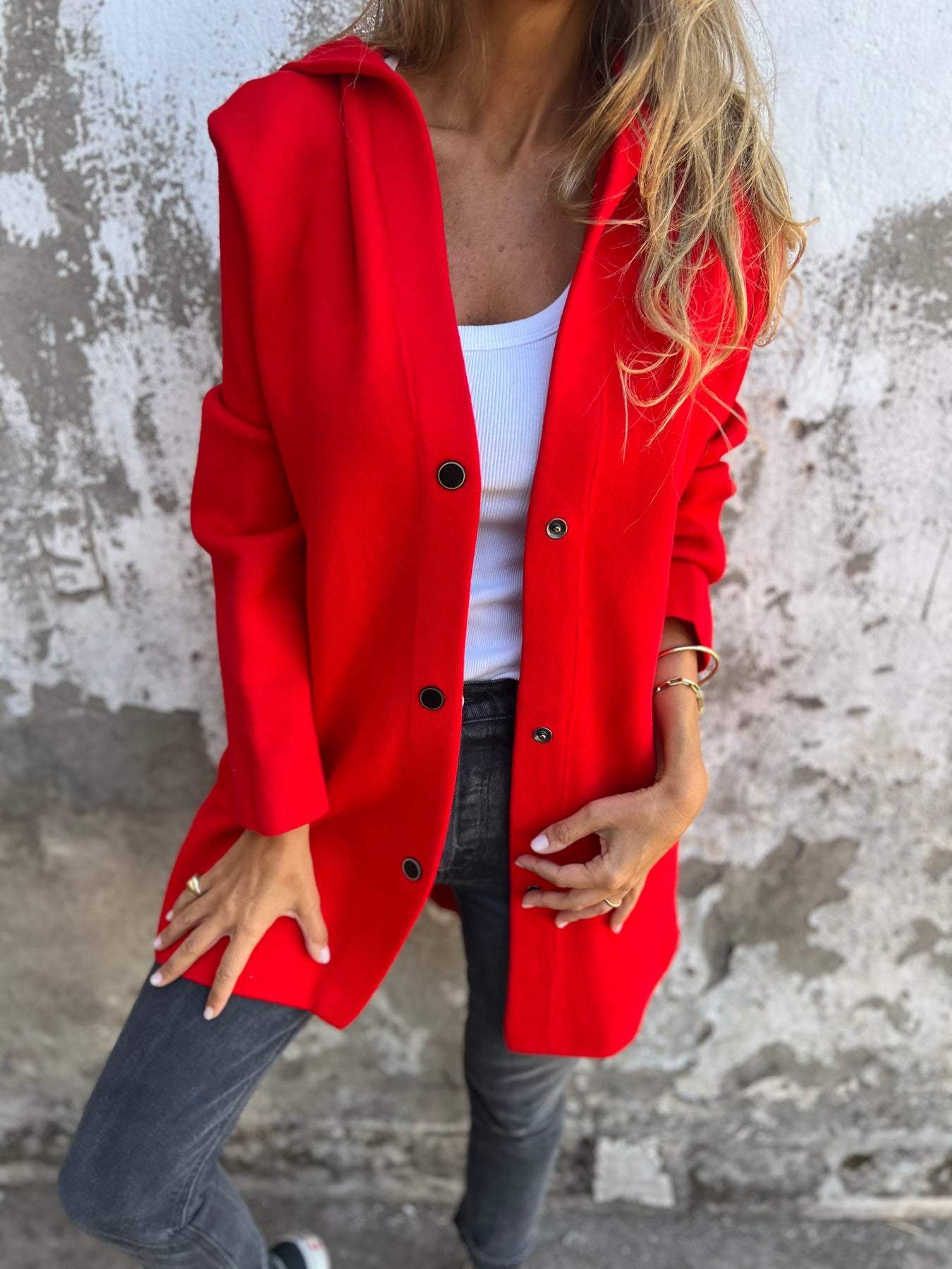 Scarlett™ - Chaqueta con Capucha Casual de Un Botón