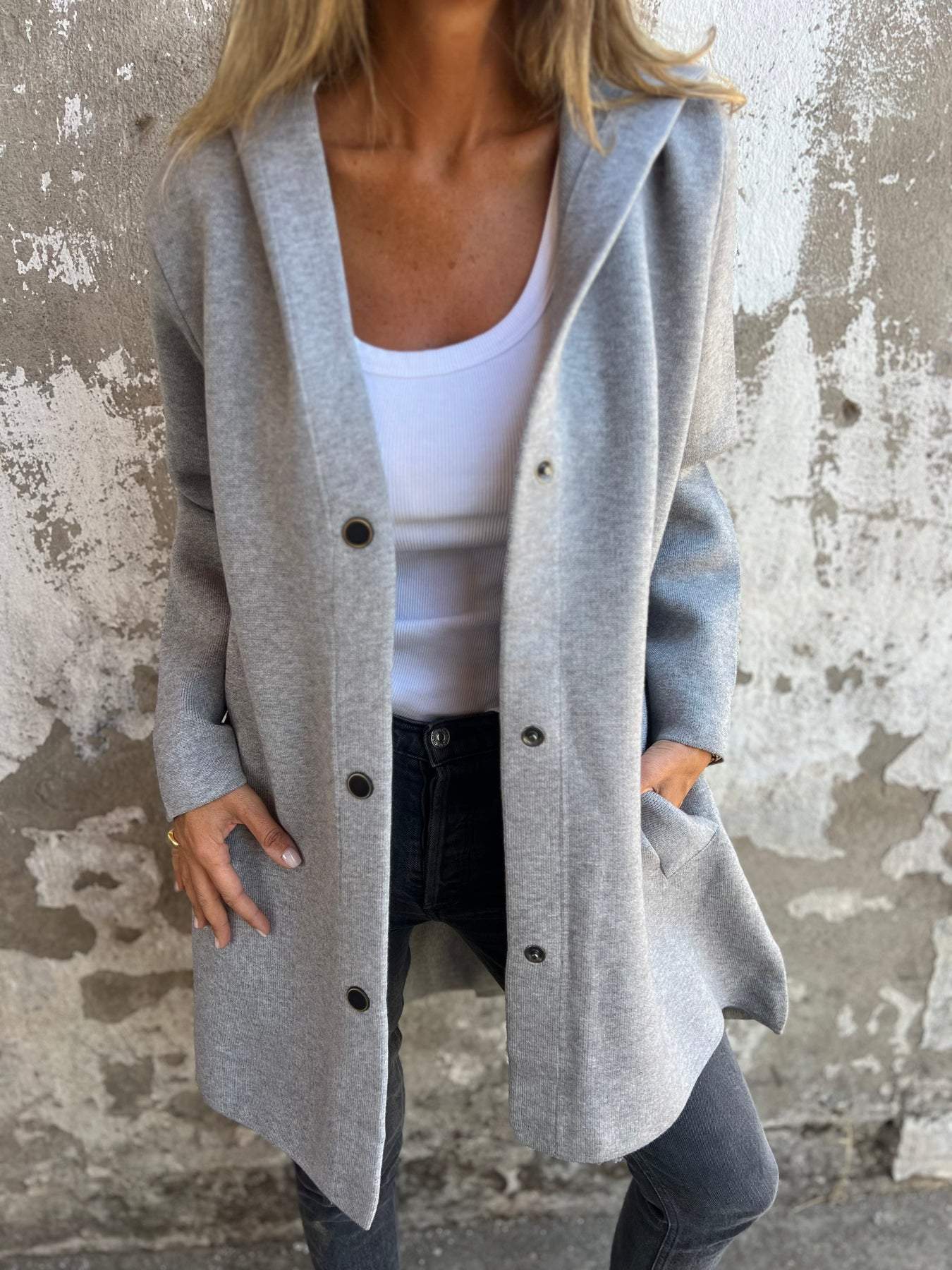 Scarlett™ - Chaqueta con Capucha Casual de Un Botón