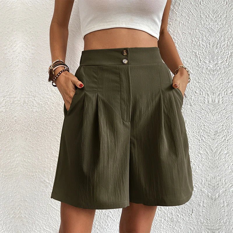 Chelsie | Pantalones Cortos Cómodos de Cintura Alta