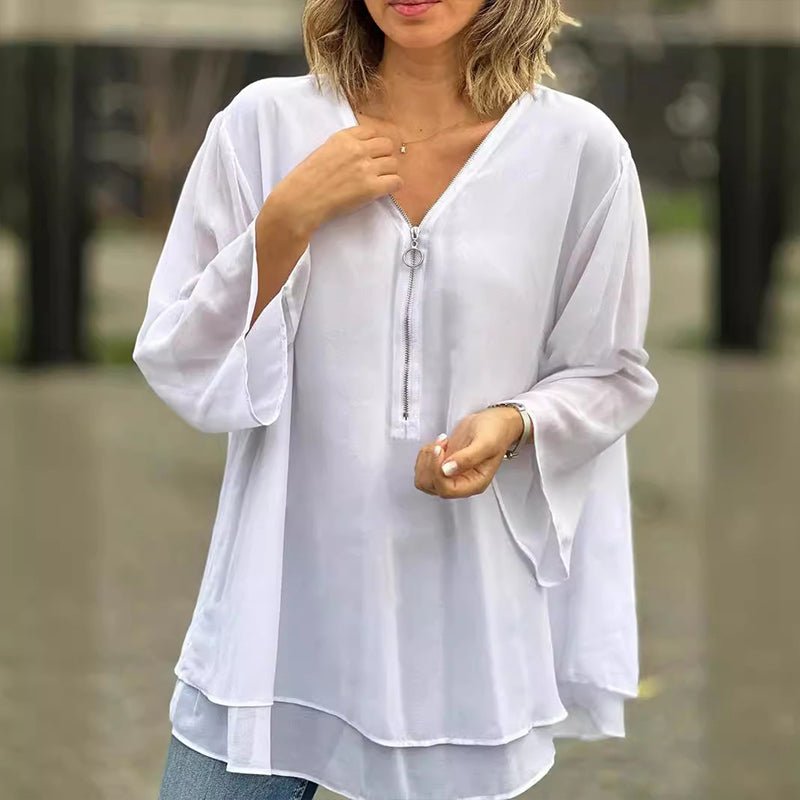 Lorelai | Blusa de Chiffon con Zip
