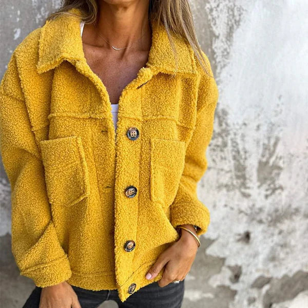 Zoe™ - Chaqueta corta de lana elegante con solapa