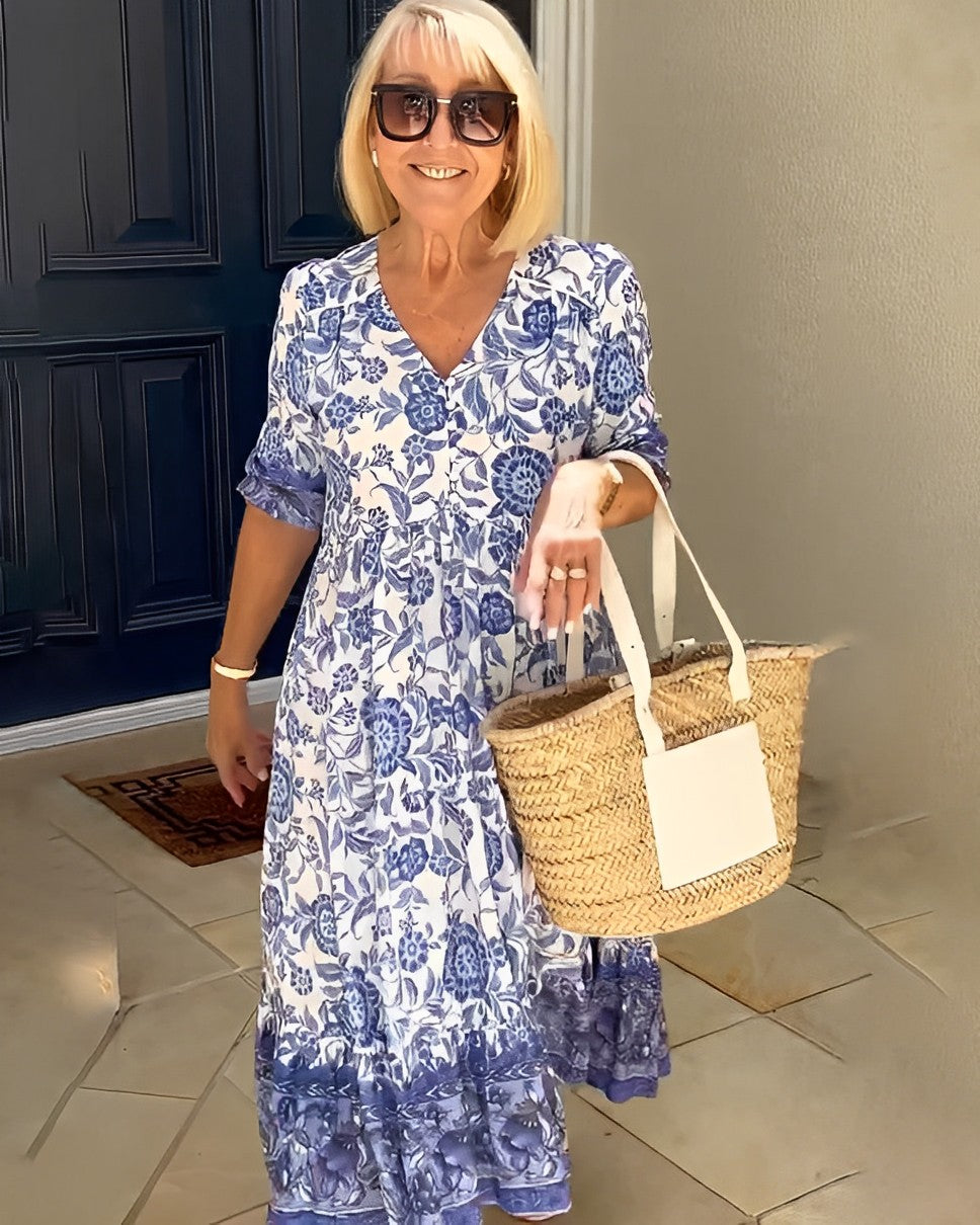 Keisha | Vestido Floral Elegante con Escote en V