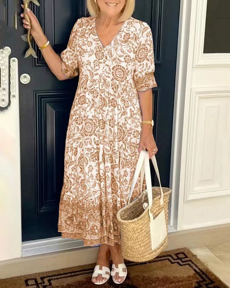 Keisha | Vestido Floral Elegante con Escote en V