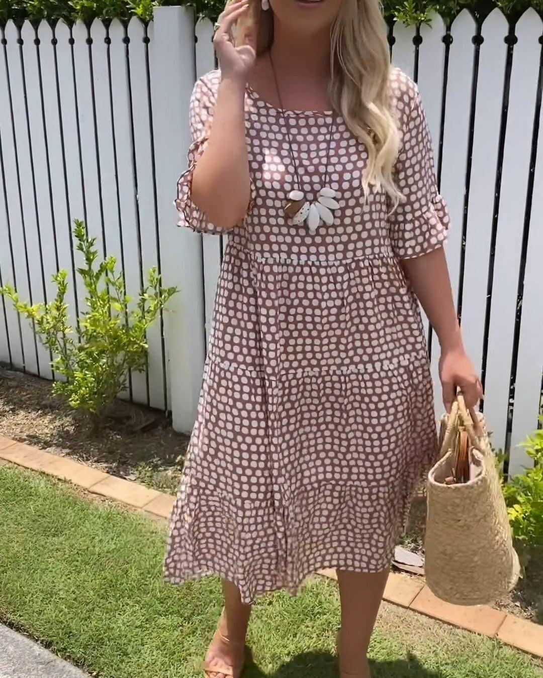 Zora | Vestido midi de manga corta Sable