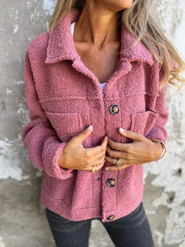 Zoe™ - Chaqueta corta de lana elegante con solapa