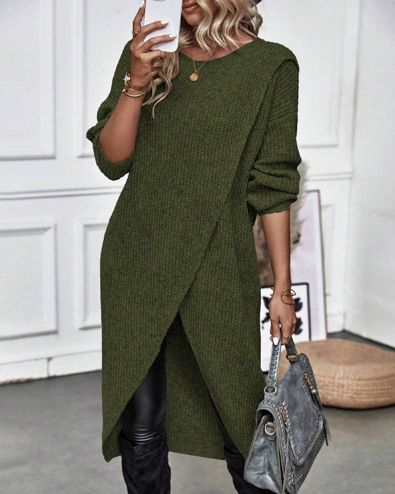 Addison™ - Vestido de Suéter Cómodo Estilo Irregular