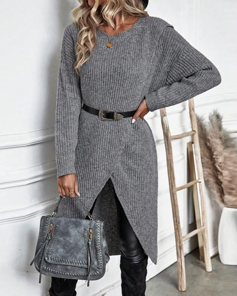 Addison™ - Vestido de Suéter Cómodo Estilo Irregular