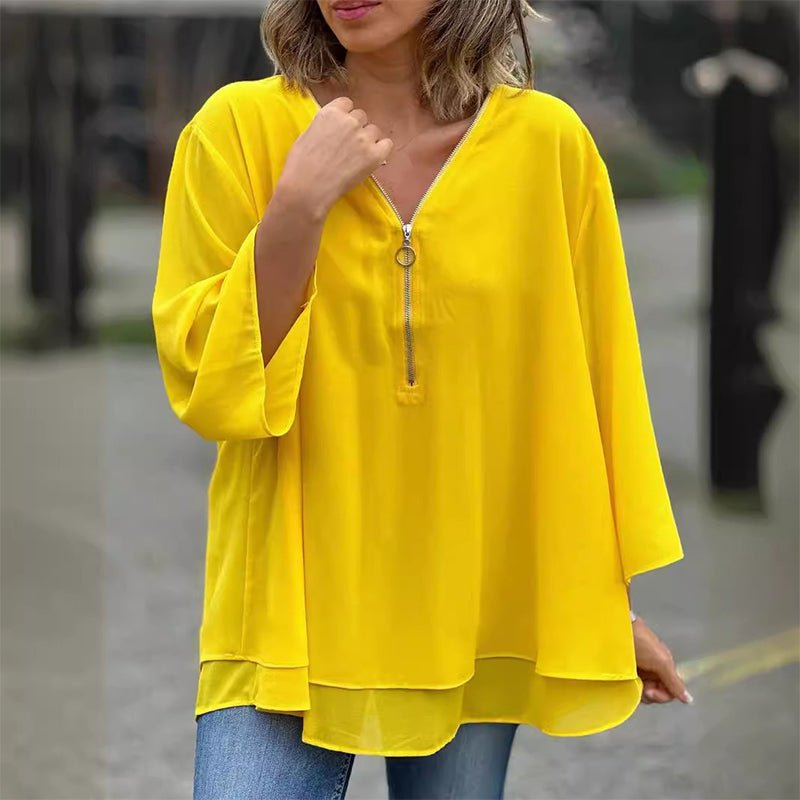 Lorelai | Blusa de Chiffon con Zip