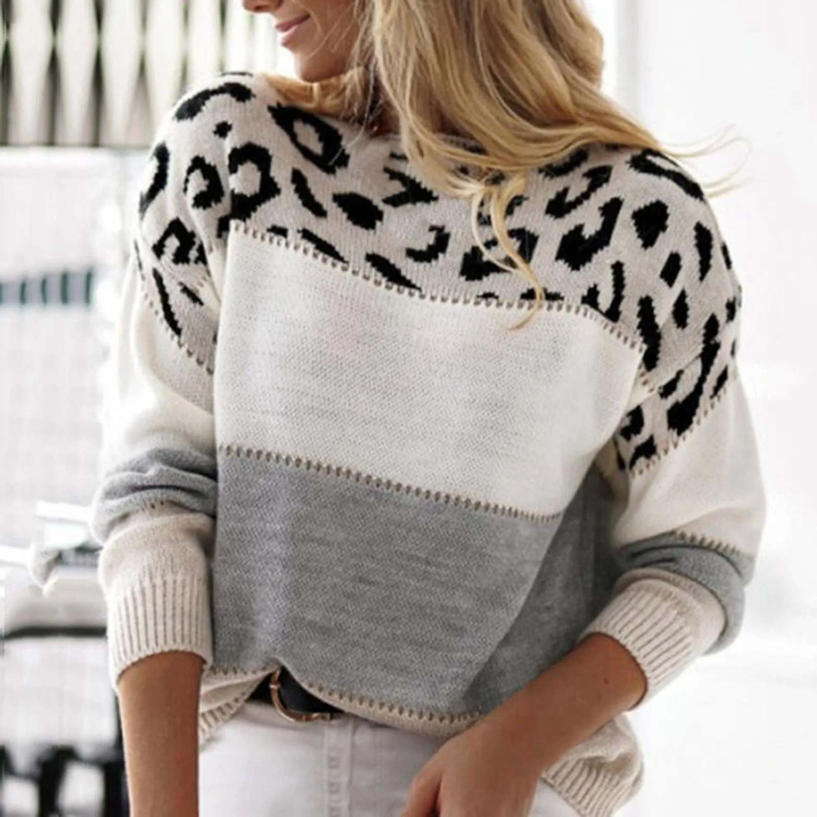 Penélope™ - Suéter de Moda con Estampado de Leopardo