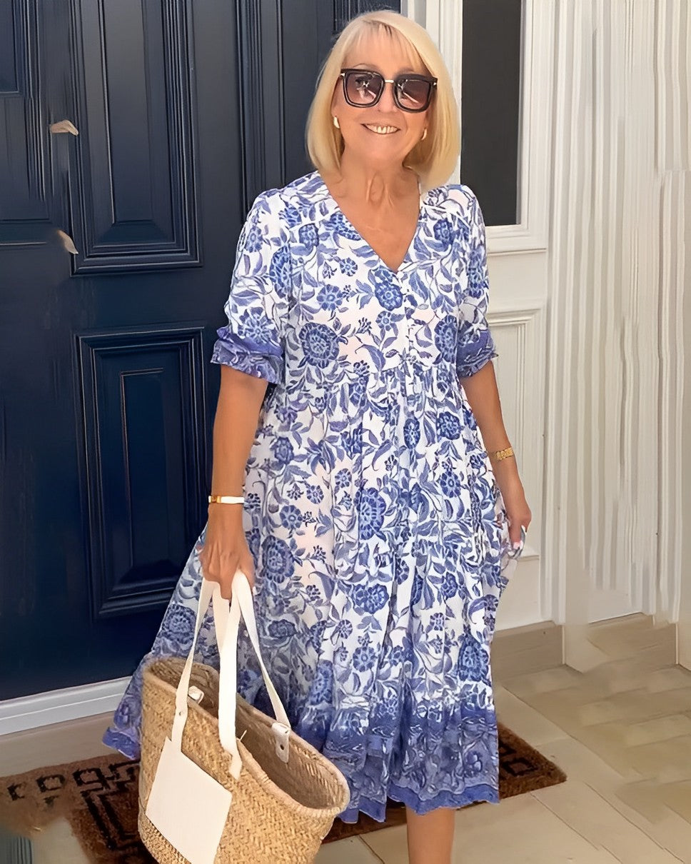 Keisha | Vestido Floral Elegante con Escote en V