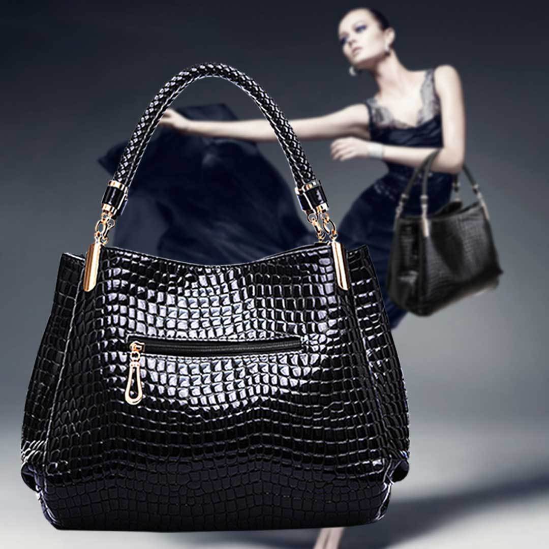 Isabella™ Eleganza Duradera | Bolso de Mano con Estampado de Cocodrilo Elegante