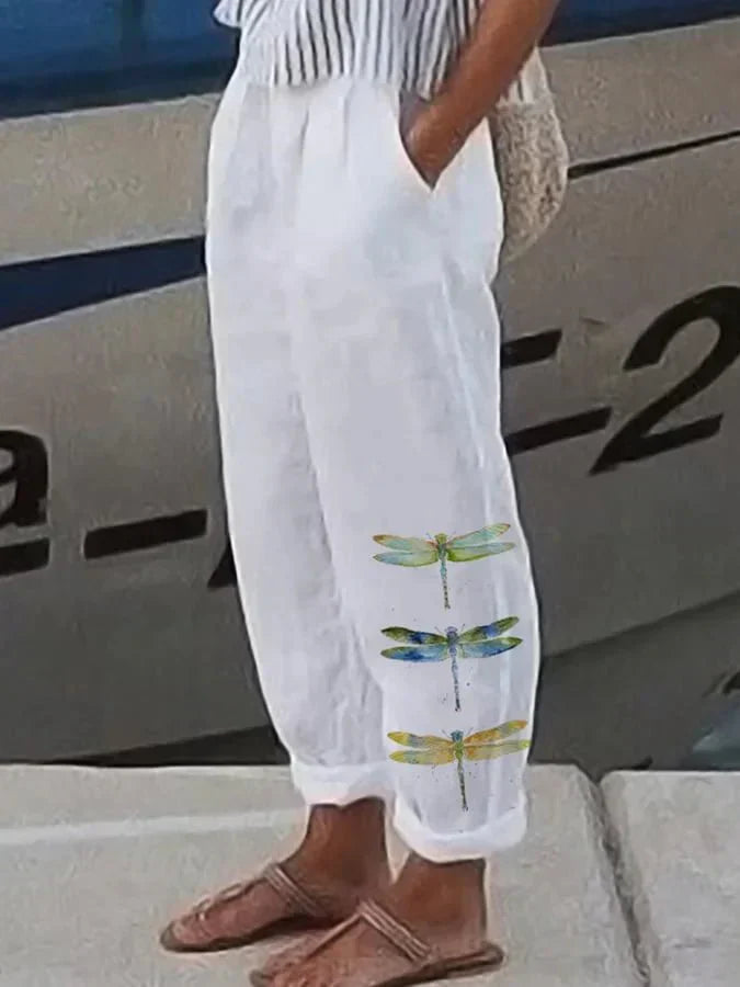 Meryl | Pantalones con Estampado de Libélula