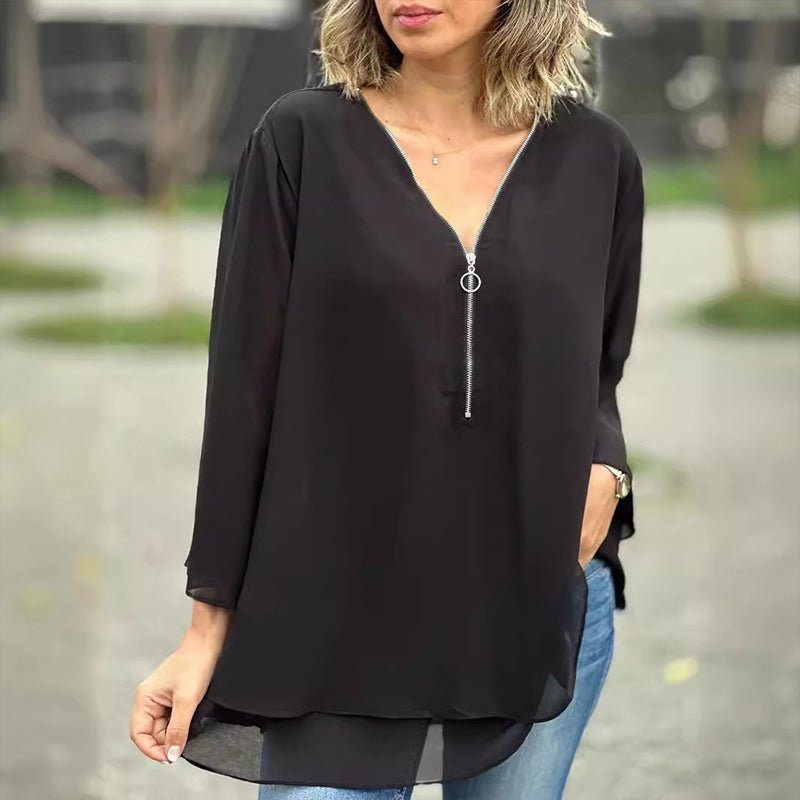 Lorelai | Blusa de Chiffon con Zip