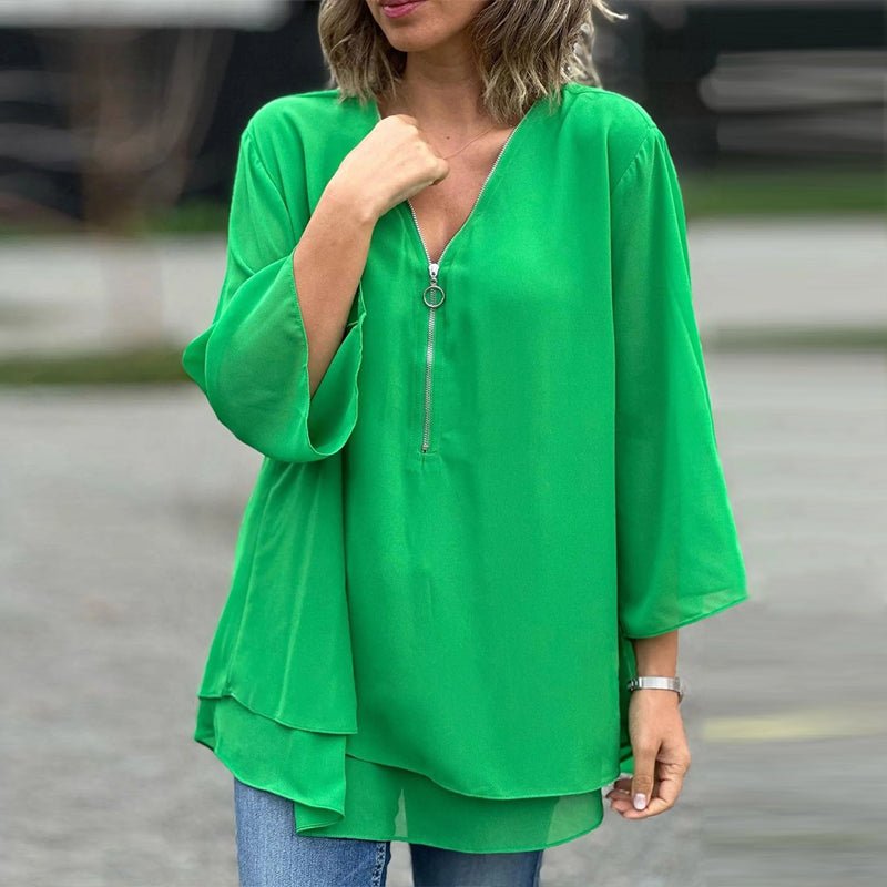Lorelai | Blusa de Chiffon con Zip