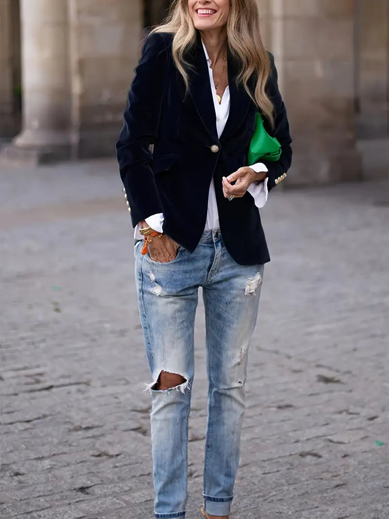 Savannah™ - Blazer en Velluto Elegante