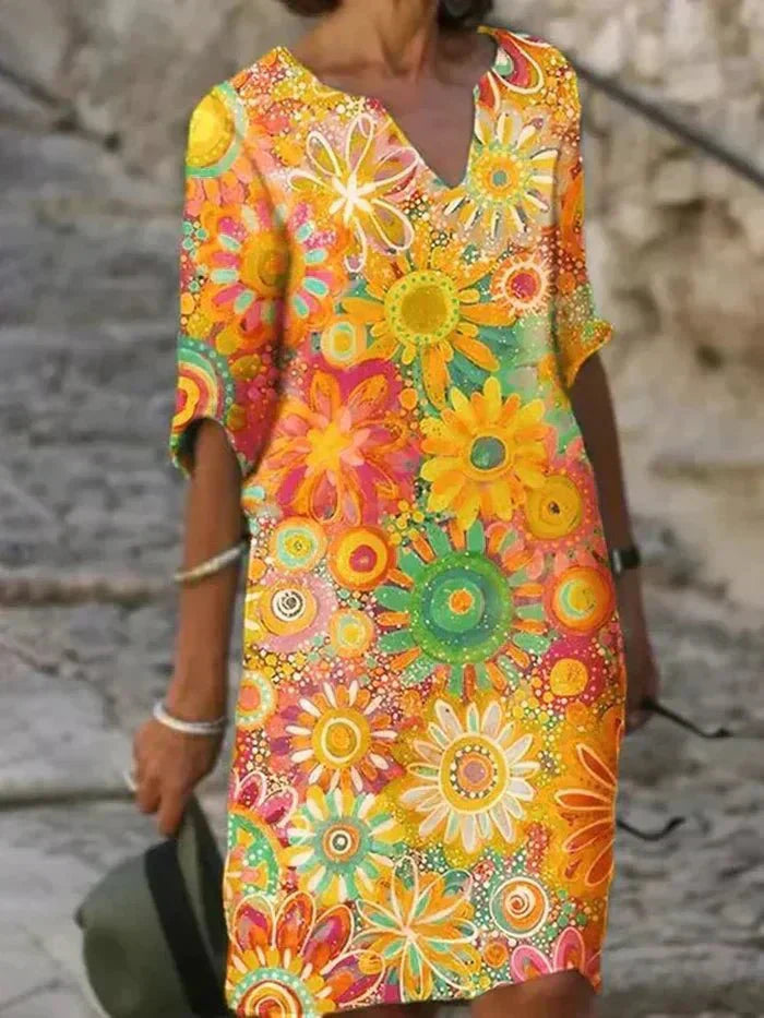 Nira | Vestido Midi Floral Vivo
