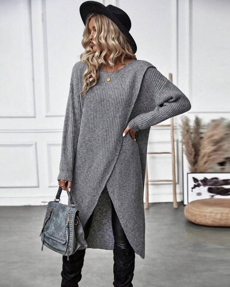 Addison™ - Vestido de Suéter Cómodo Estilo Irregular