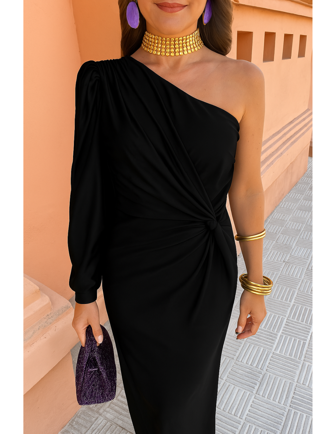 Alaysia™ | Vestido Largo Negro de Verano