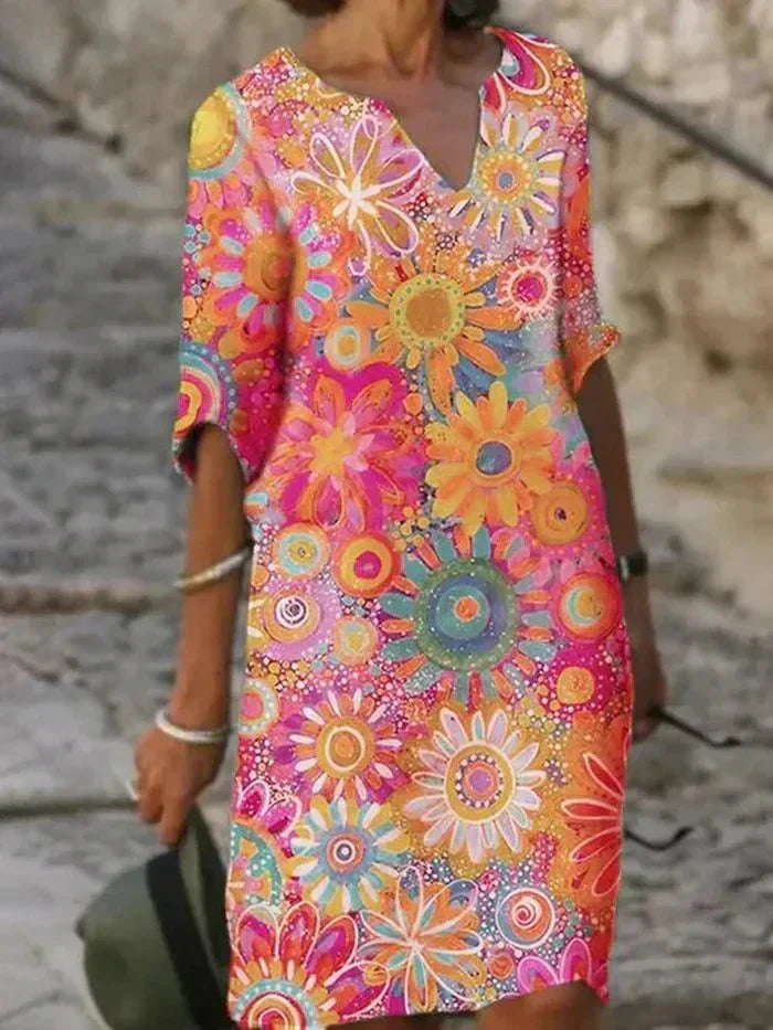 Nira | Vestido Midi Floral Vivo