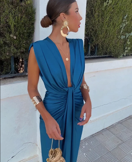 Moriah™ | Vestido Largo Plisado para Mujeres