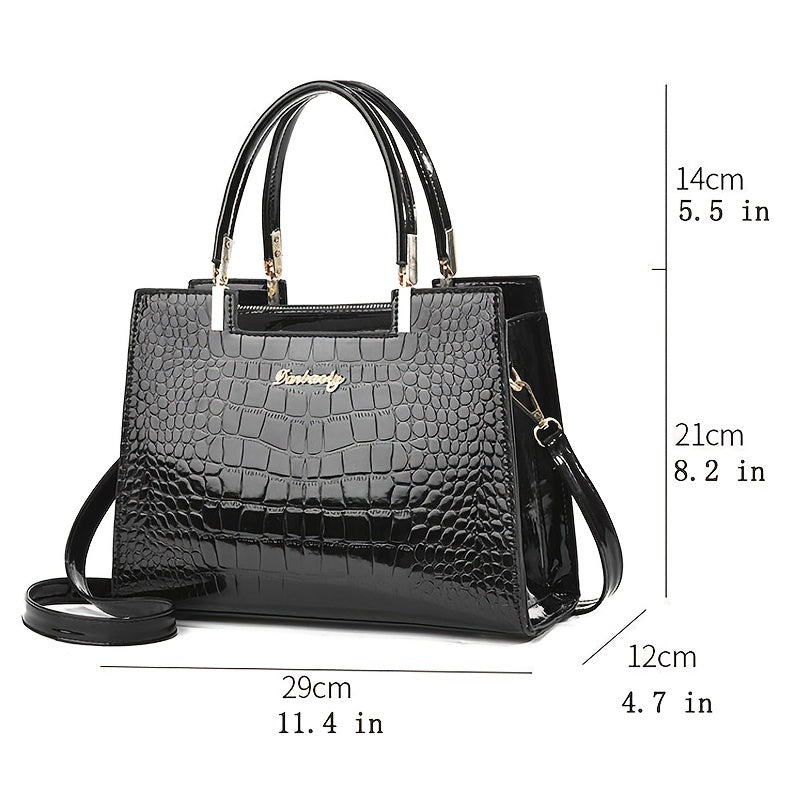 Brooklyn™ Shine | Bolsa de Lujo con Estampado de Cocodrilo
