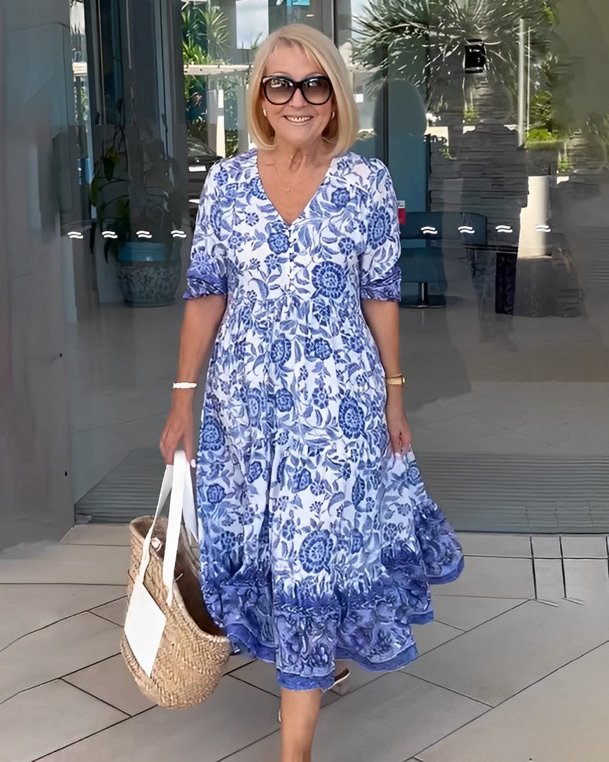 Keisha | Vestido Floral Elegante con Escote en V
