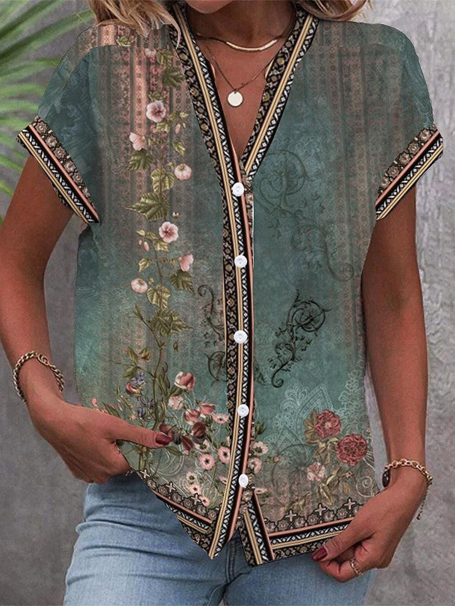 Braila | Blusa en Acuarela con Pétalos
