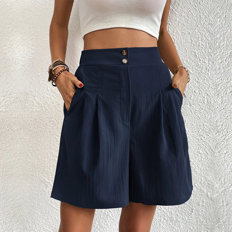 Chelsie | Pantalones Cortos Cómodos de Cintura Alta