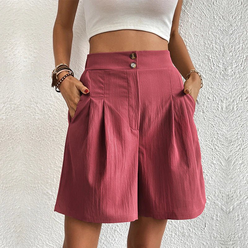 Chelsie | Pantalones Cortos Cómodos de Cintura Alta