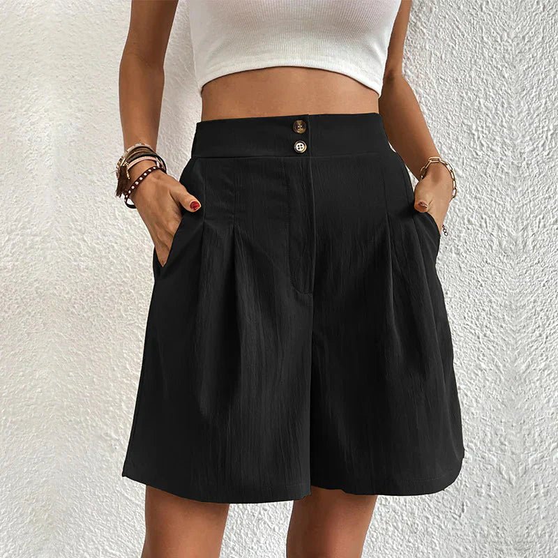 Chelsie | Pantalones Cortos Cómodos de Cintura Alta