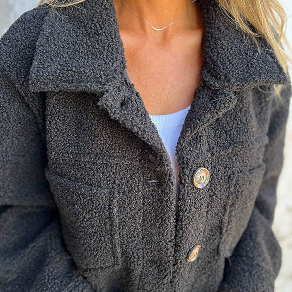 Zoe™ - Chaqueta corta de lana elegante con solapa